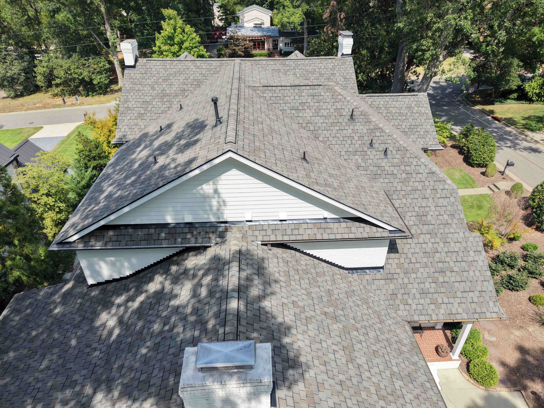 Roof Replacement in Triangle, NC by Emerald Roofing, Shake profile shingles, gable and dormers