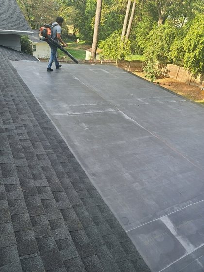 Flat and Low Slope Roofing by Emerald Roofing using Low slope membrane roof after installation